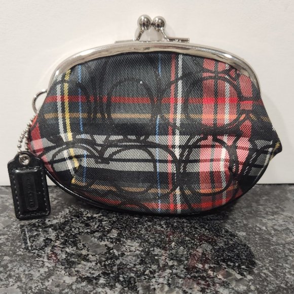 Vintage Coach Poppy Soho Tartan Glitter Plaid Bag with matching coin purse - Picture 9 of 10